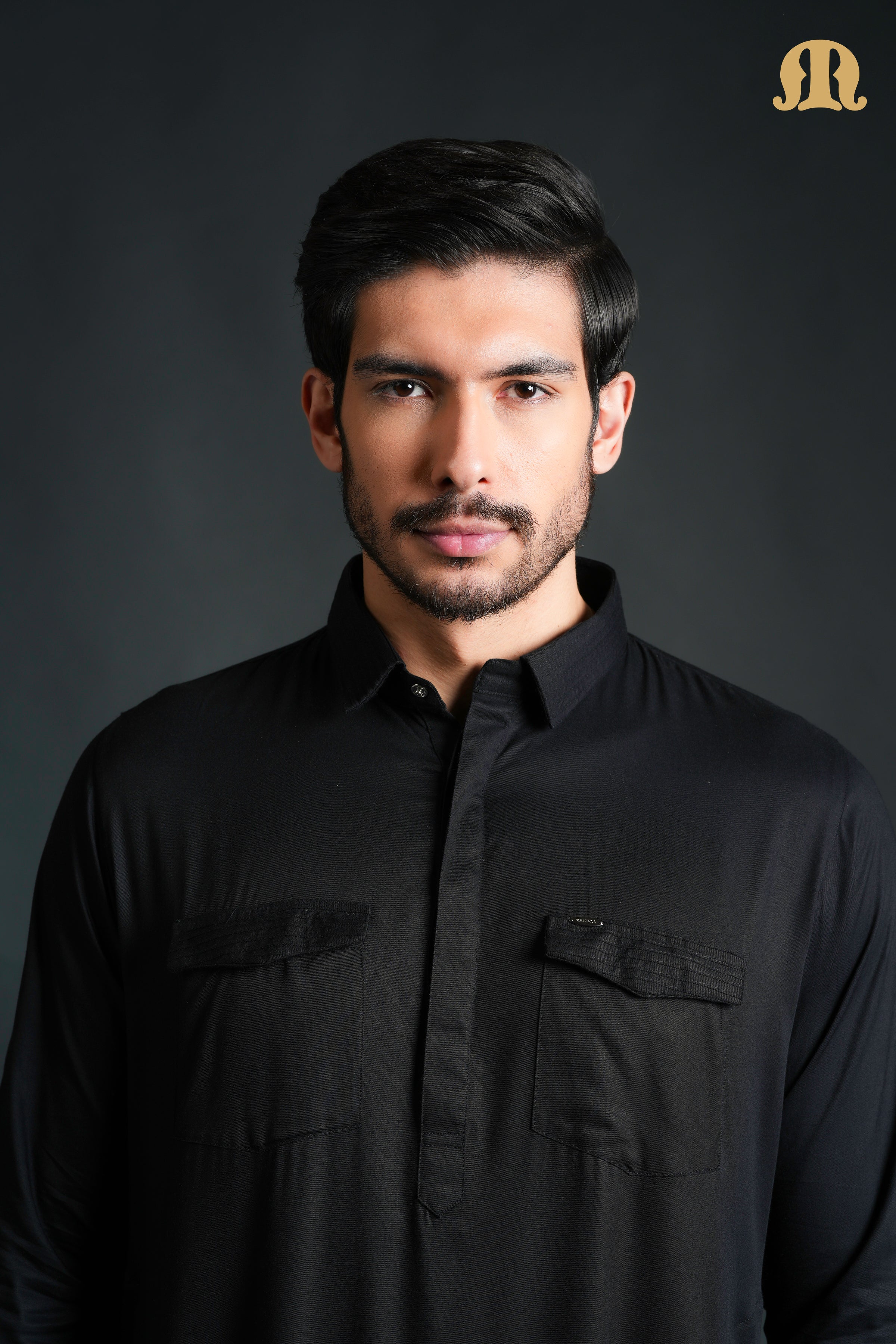Kikan Black Pathani Set Men