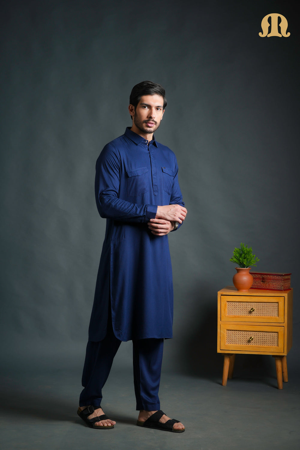 Kikan Blue Pathani Set Men