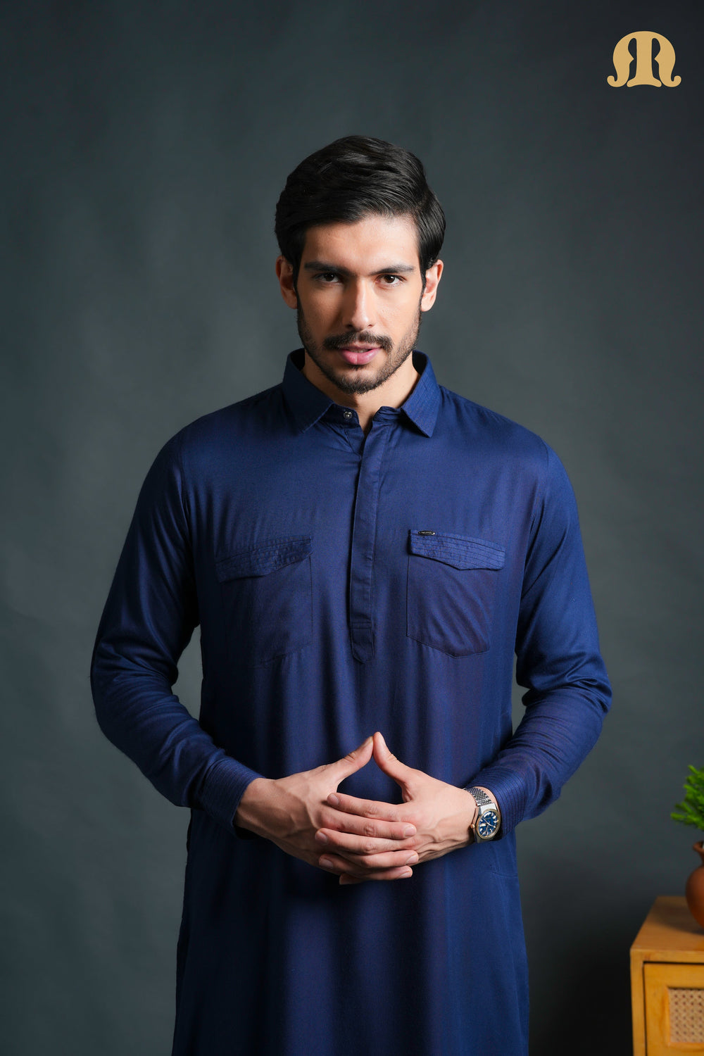 Kikan Blue Pathani Set Men