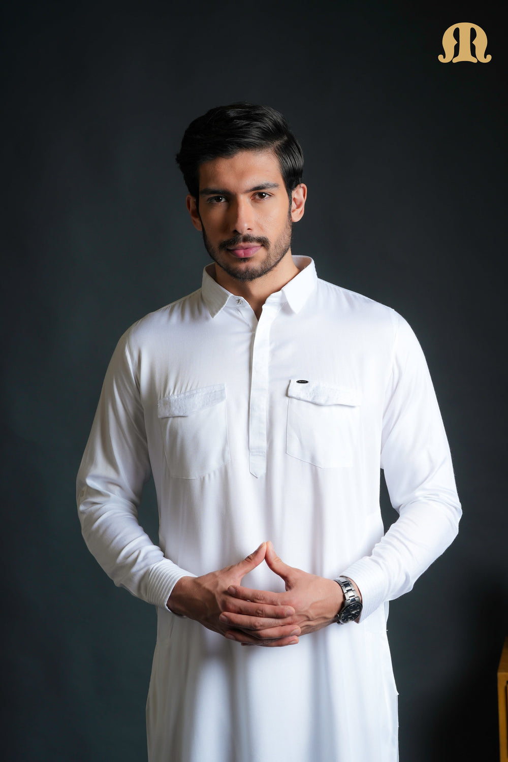 Kikan White Pathani Set Men