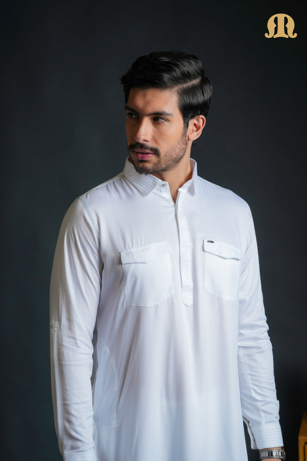 Kikan White Pathani Set Men