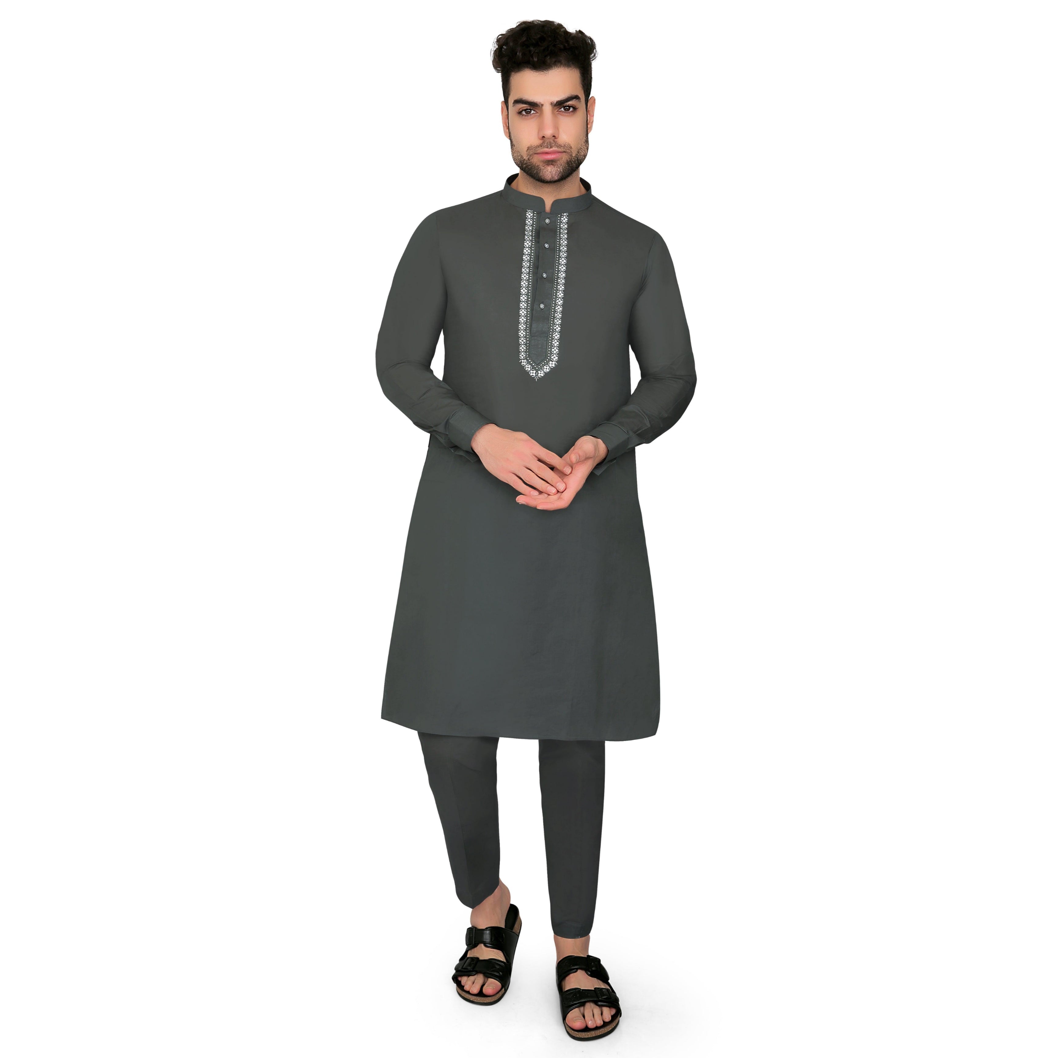 Ahyan Kurta Set Army Green