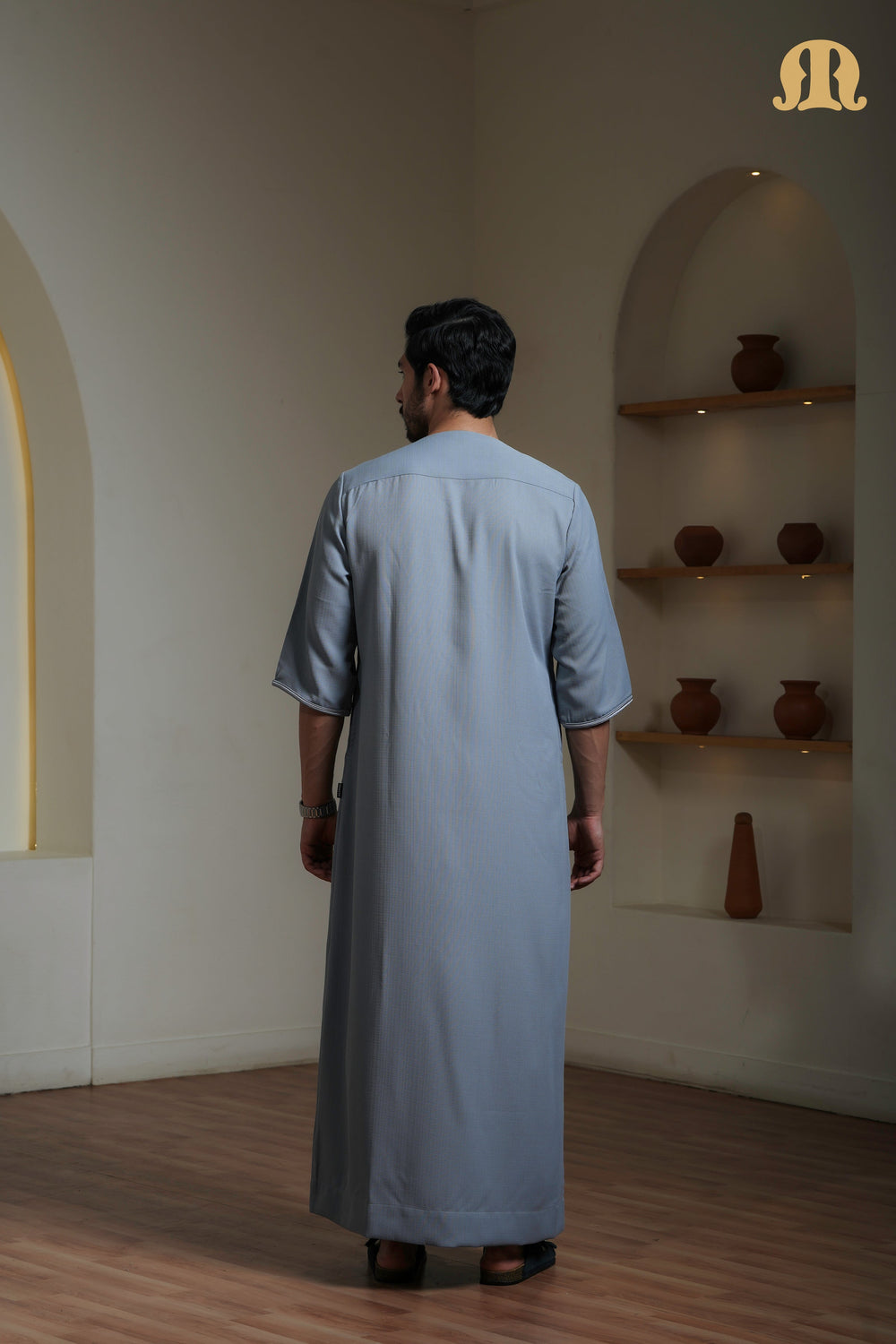 Grey Naqi Moroccan Thobe Mens