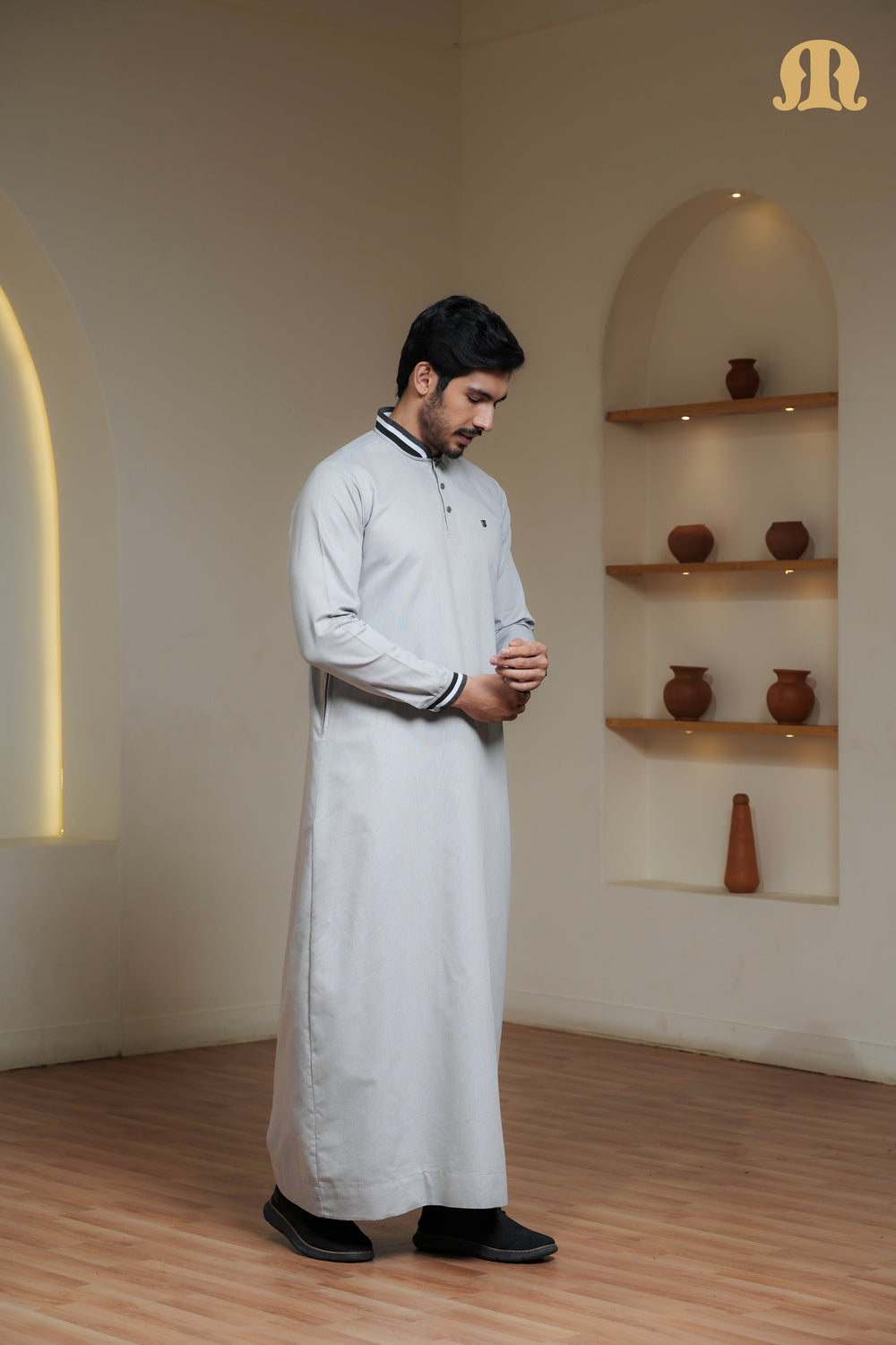 Grey Wenig Thobe Mens