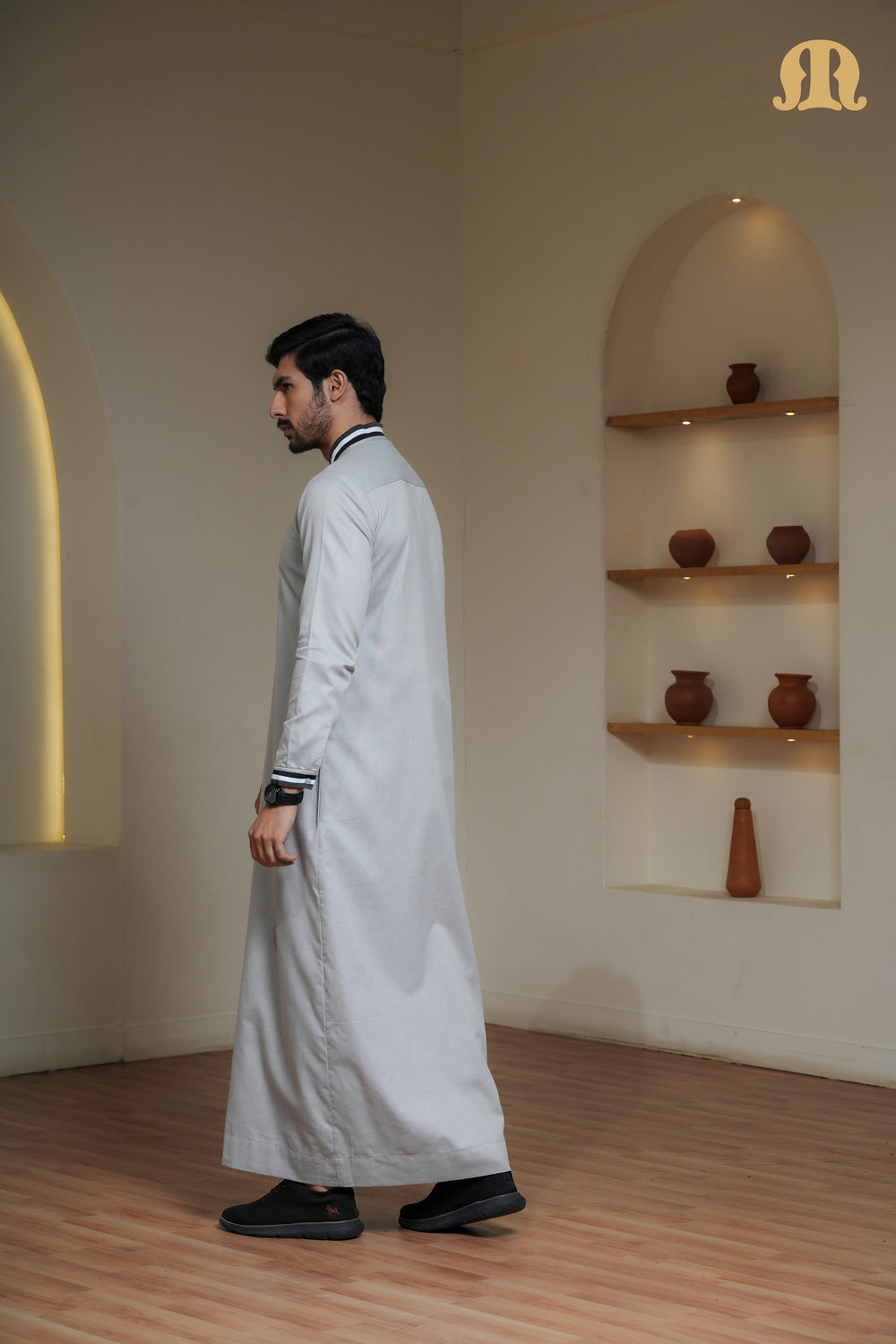 Grey Wenig Thobe Mens