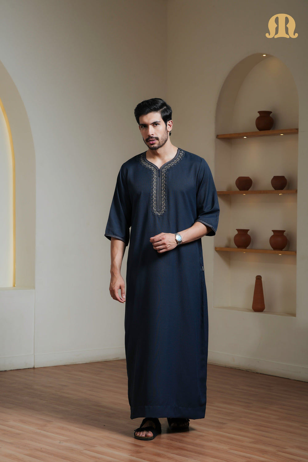 Navy Maksur Moroccan Thobe Mens