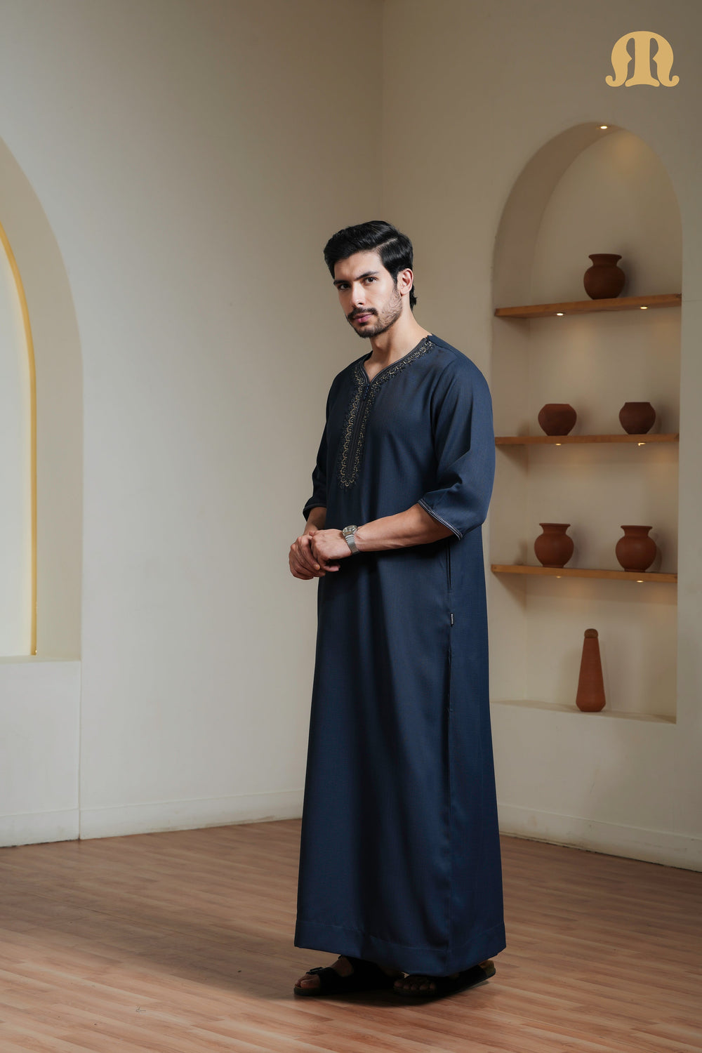 Navy Maksur Moroccan Thobe Mens