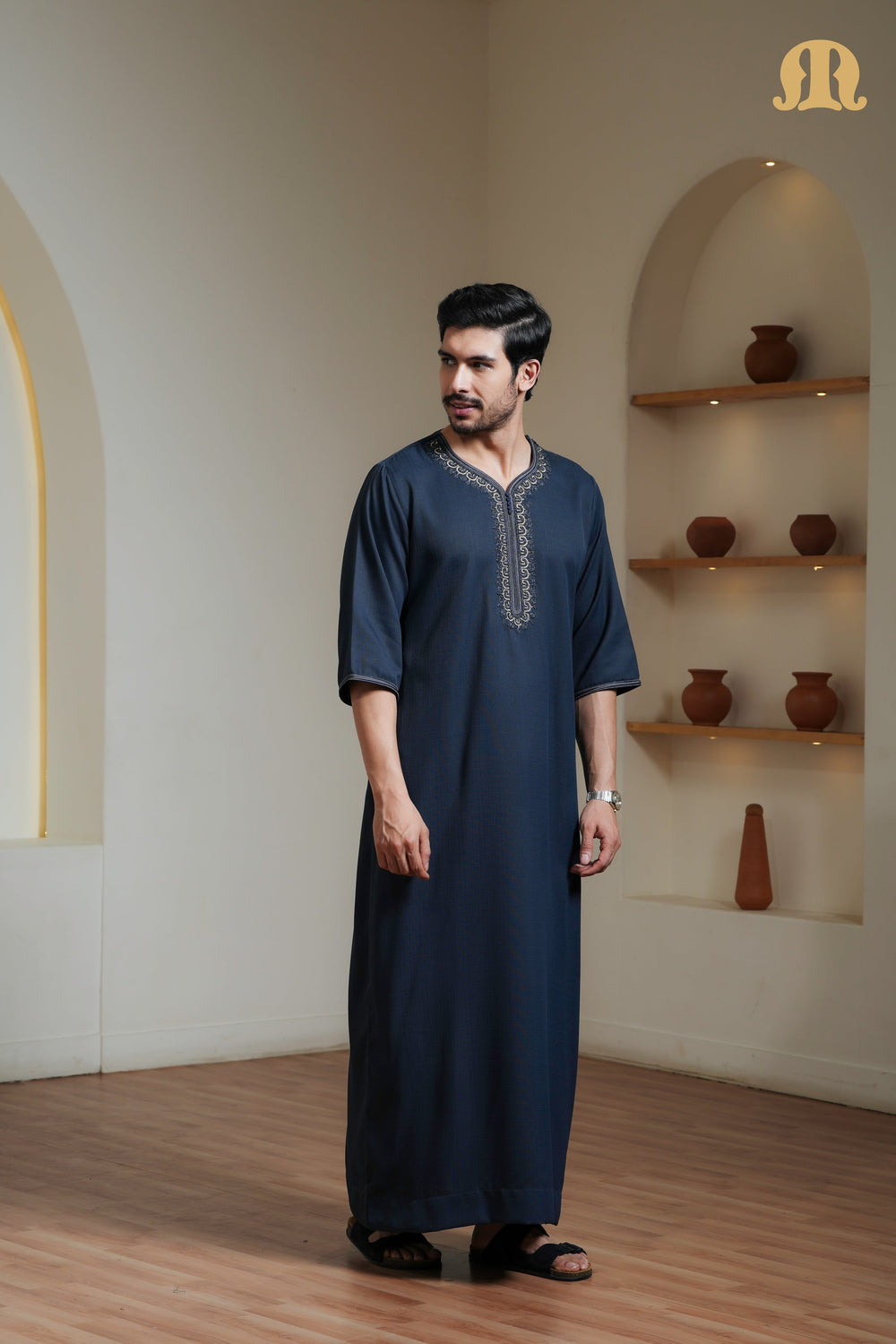 Navy Maksur Moroccan Thobe Mens