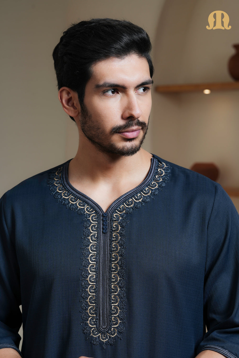Navy Maksur Moroccan Thobe Mens