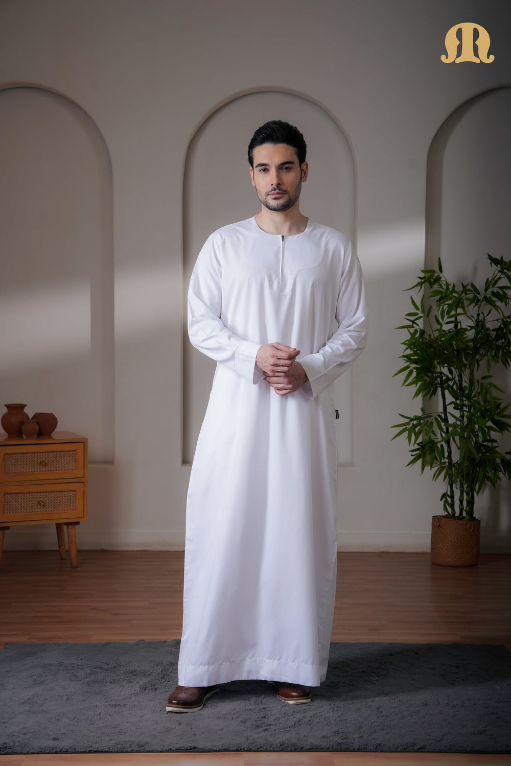 Kurvig Omani 2.0 White Thobe Mens