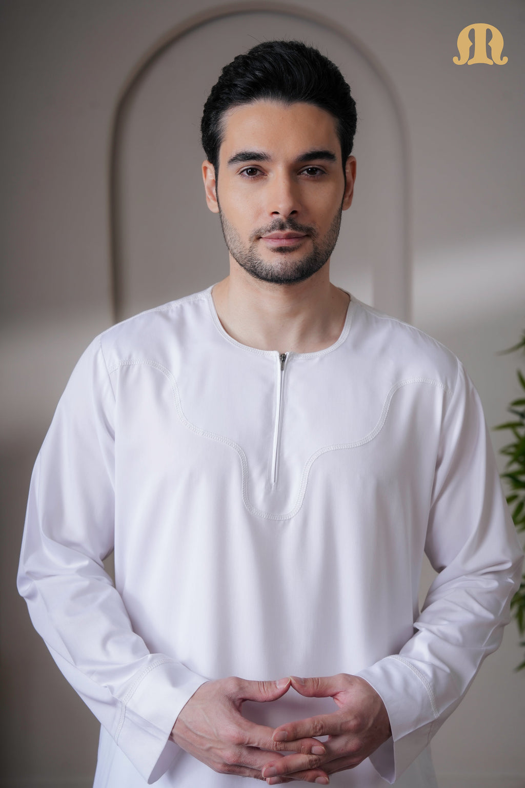 Kurvig Omani 2.0 White Thobe Mens