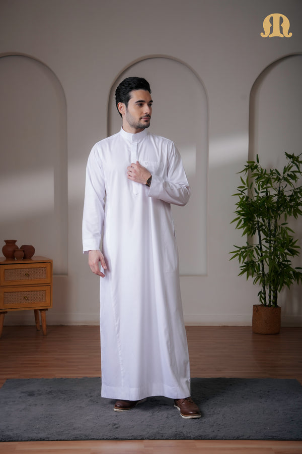 Kurvig Saudi 2.0 White Thobe Mens