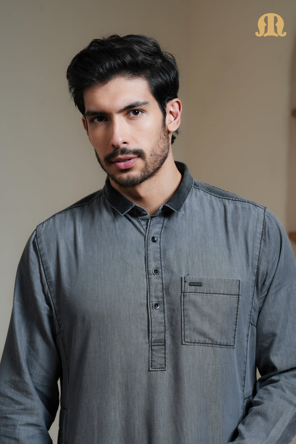 Black Koto Denim Thobe Mens