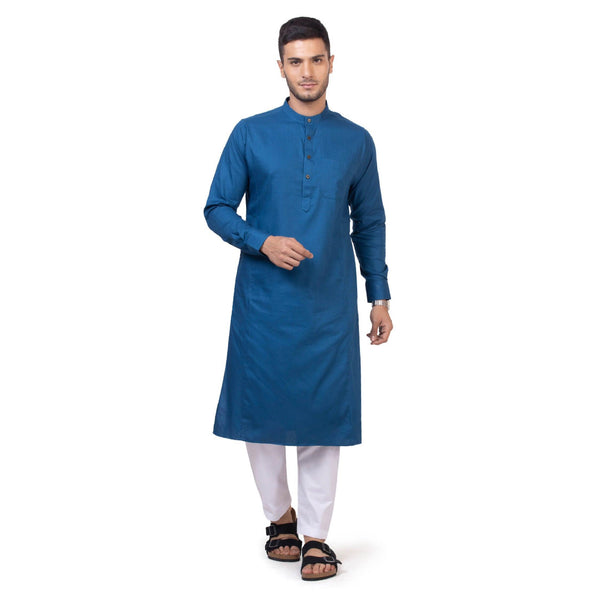 Royal Blue Kali Kurta with Pajama for Men