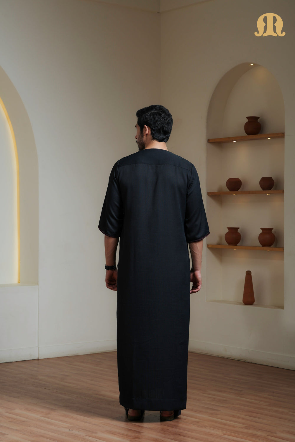 Black Sahal Moroccan Thobe Mens