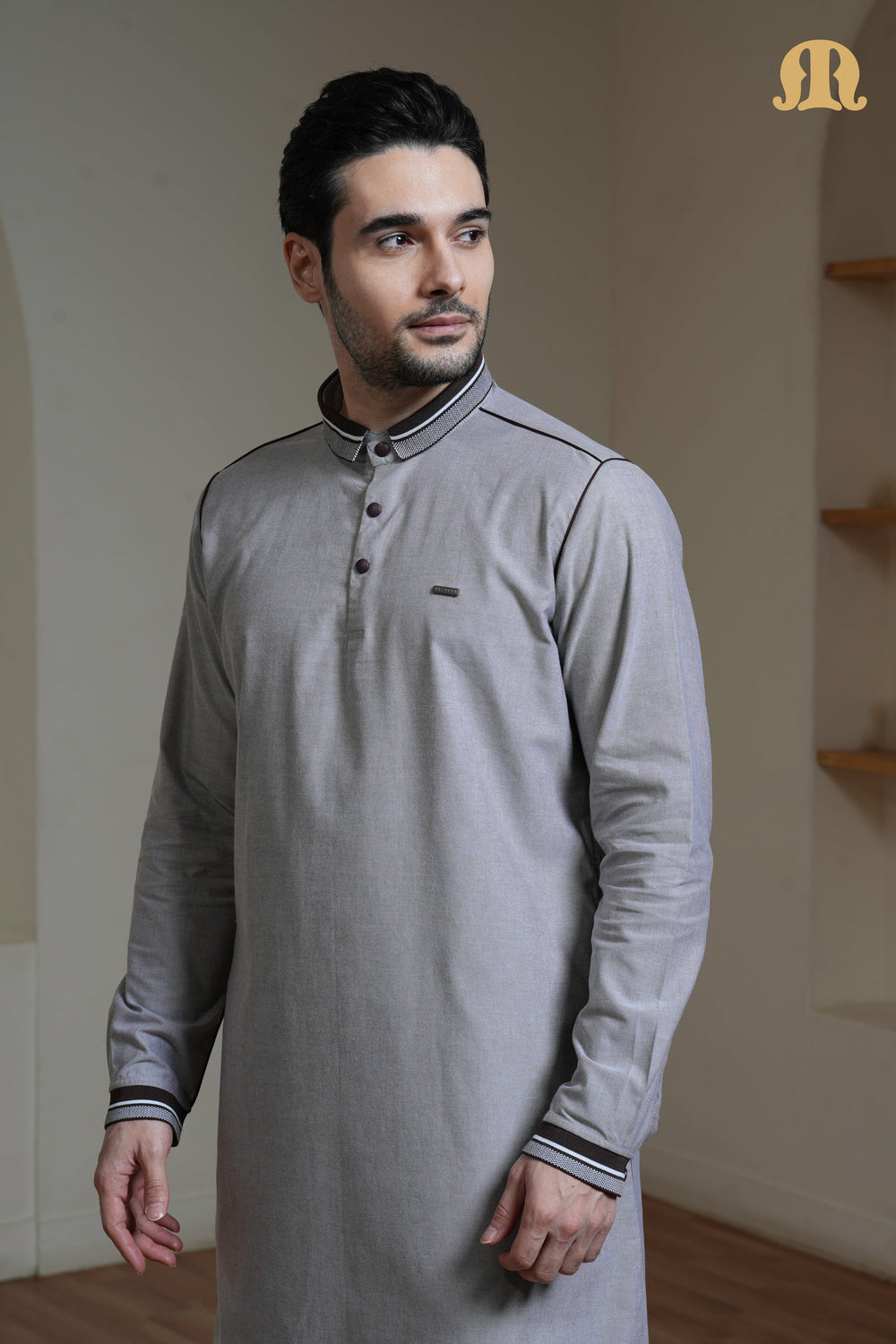 Brown Akomos Thobe Mens