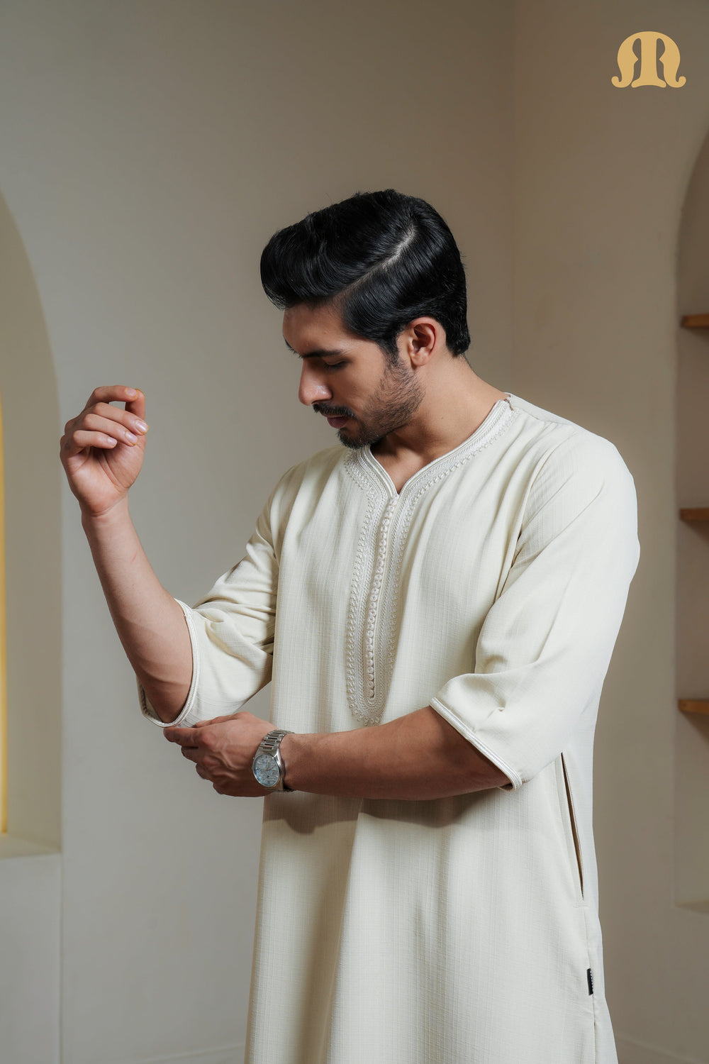 Cream Qalil Moroccan Thobe Mens