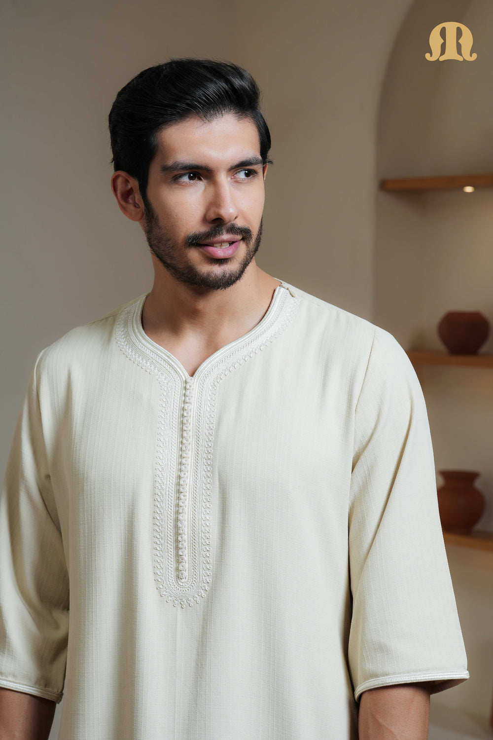 Cream Qalil Moroccan Thobe Mens