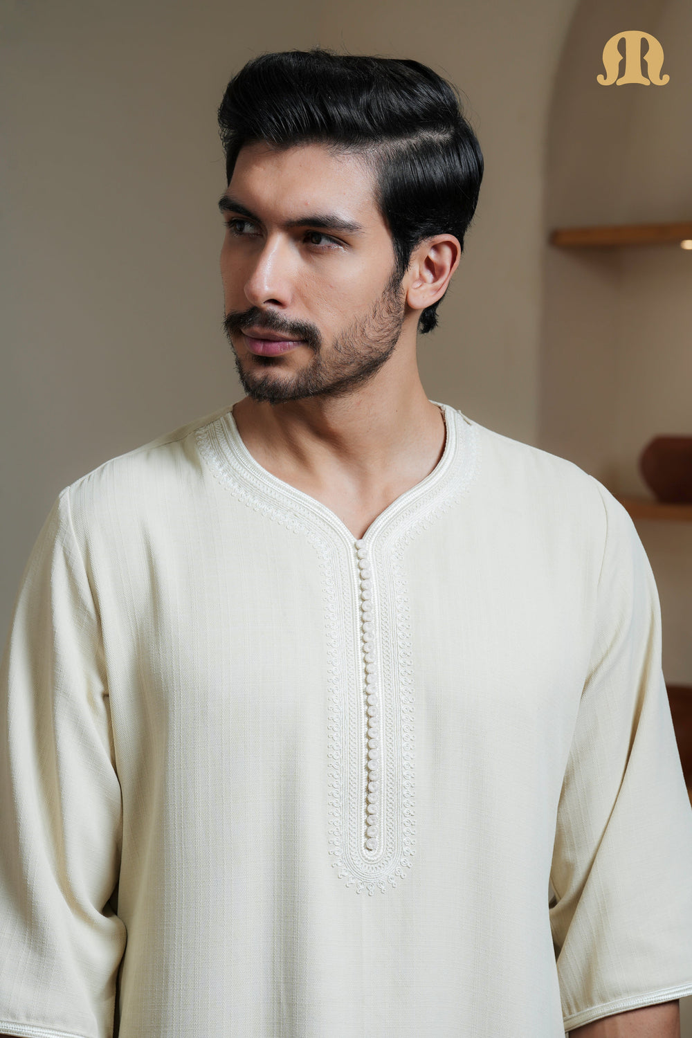 Cream Qalil Moroccan Thobe Mens