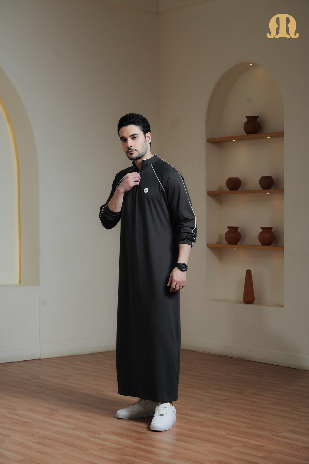 Green Gering Knitted Thobe Mens