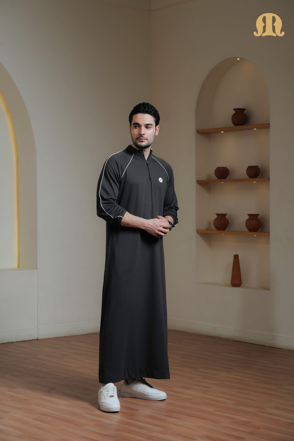 Green Gering Knitted Thobe Mens