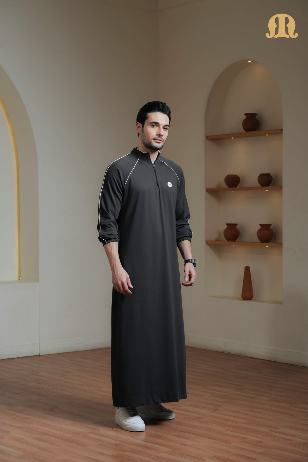 Green Gering Knitted Thobe Mens