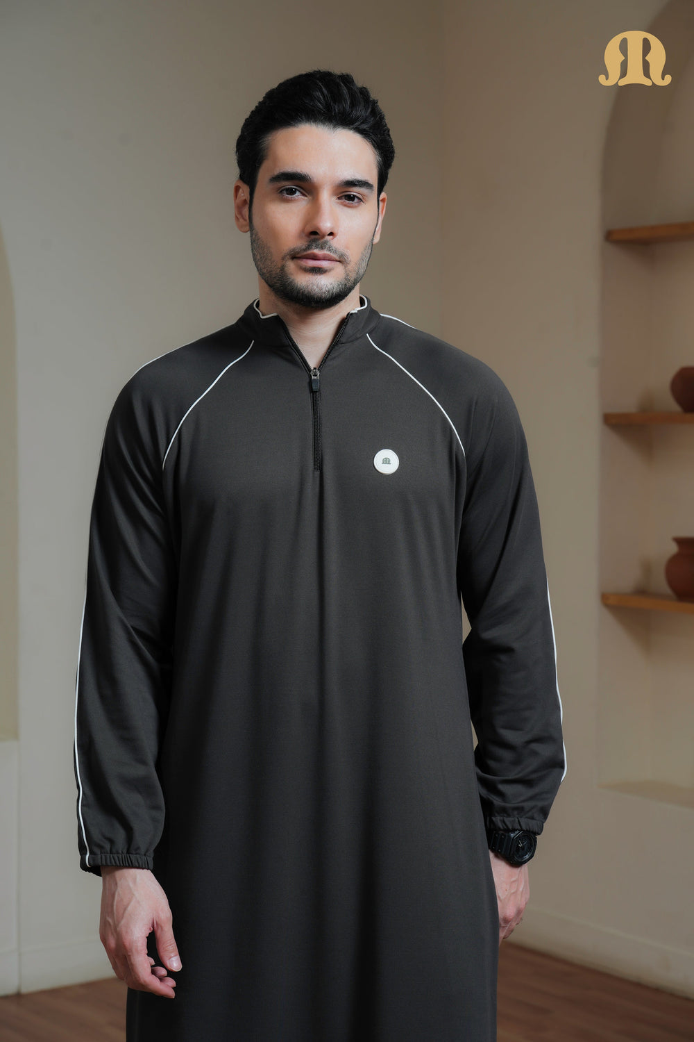 Green Gering Knitted Thobe Mens