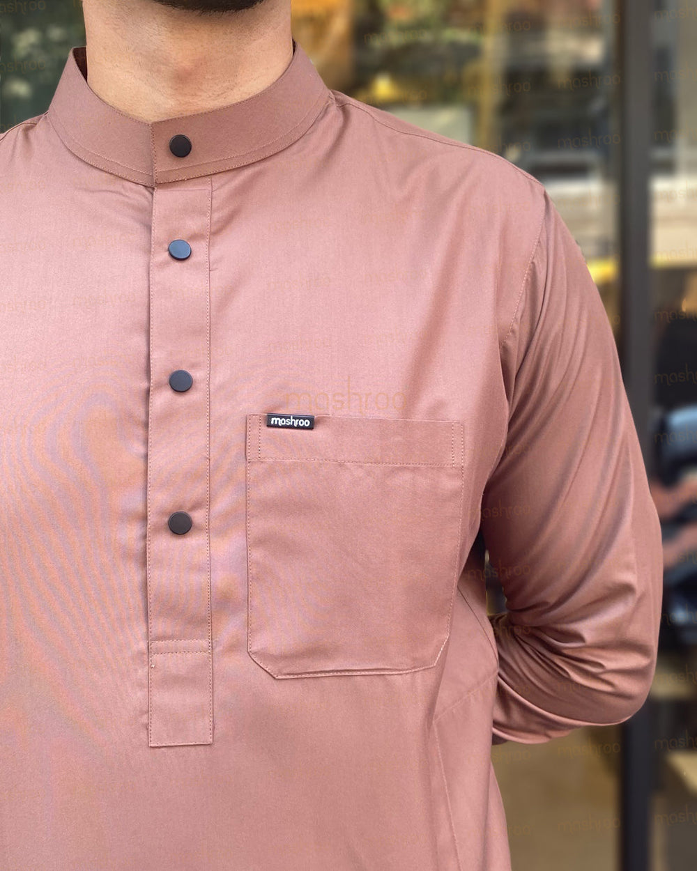 Brown Simple Saudi Thobe For Men