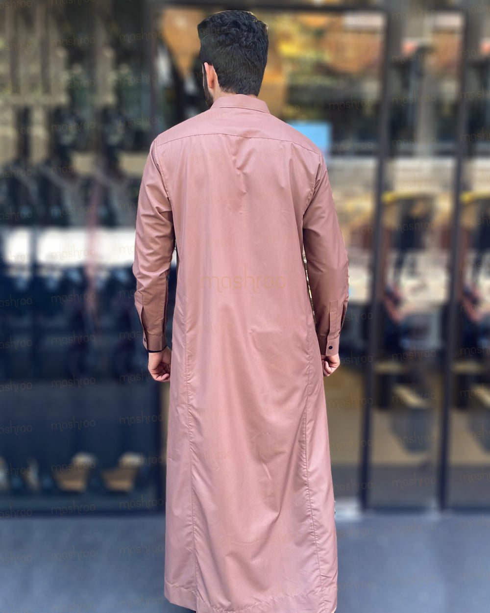 Brown Simple Saudi Thobe For Men