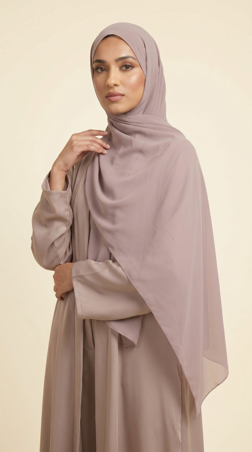 Premium Soft Chiffon Hijab | Mauve Taupe