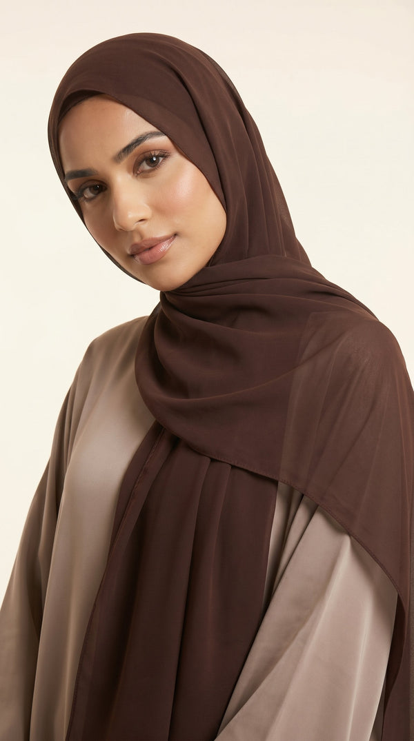 Premium Soft Chiffon Hijab | Mocha Brown