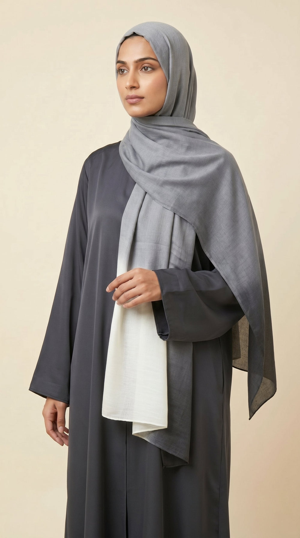 Premium Ombre Modal Hijab | Ash Grey