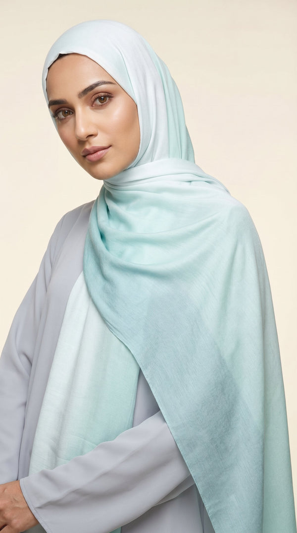 Premium Ombre Modal Hijab | Mint Mist
