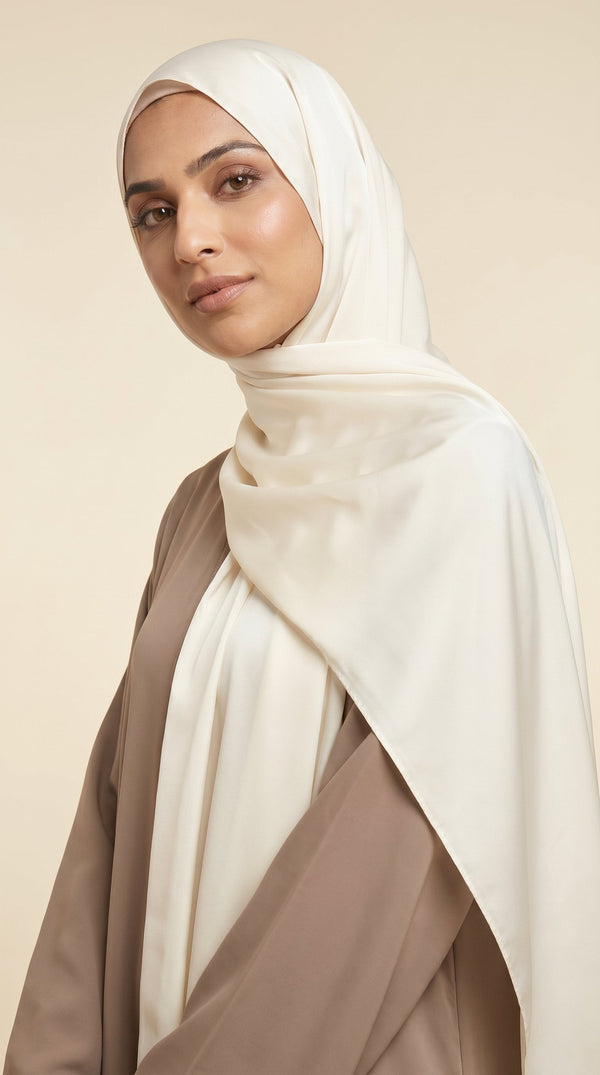 Premium Satin Hijab | Ivory