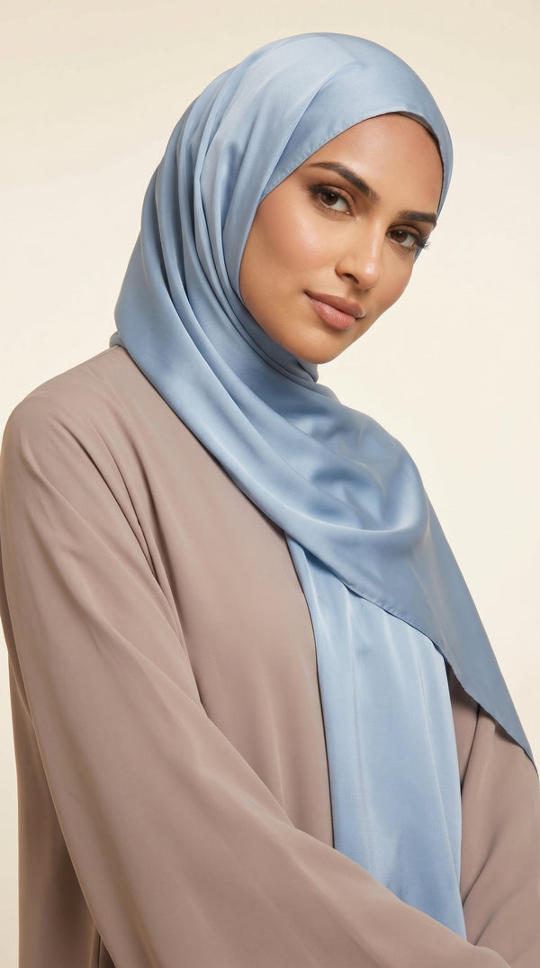 Premium Satin Hijab | Powder Blue