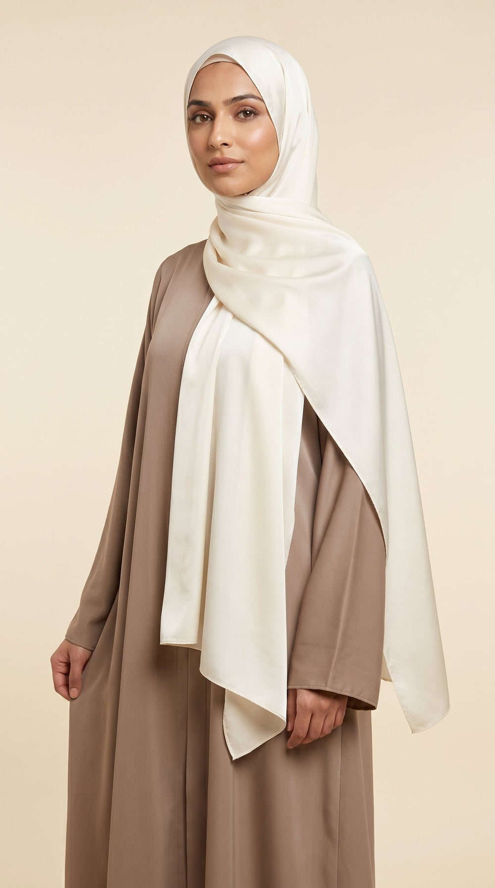 Premium Satin Hijab | Ivory