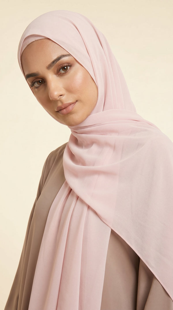 Premium Soft Chiffon Hijab | Blush Pink