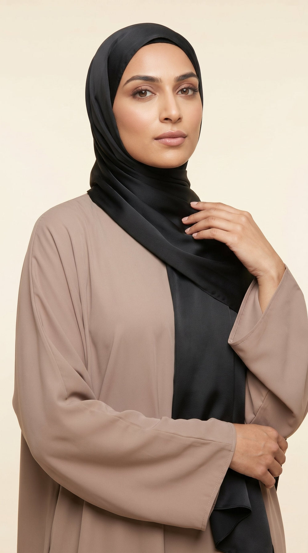 Premium Satin Hijab | Classic Black
