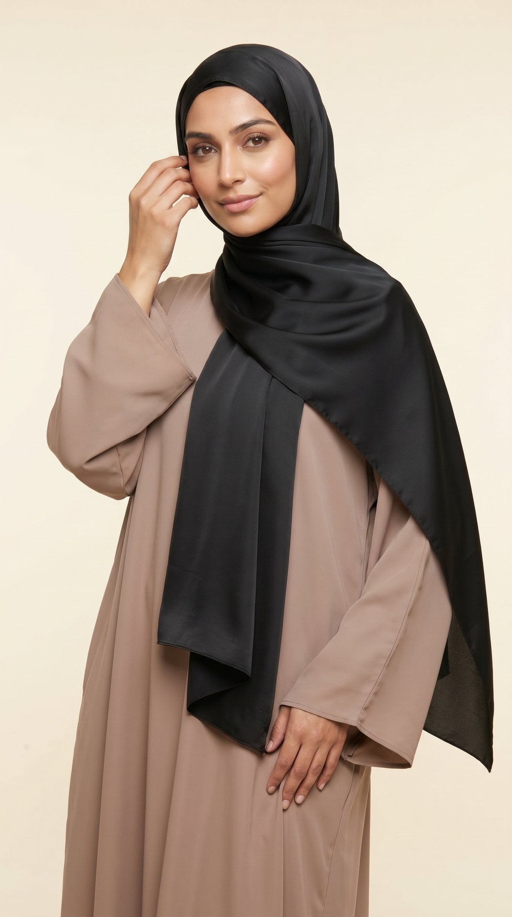Premium Satin Hijab | Classic Black
