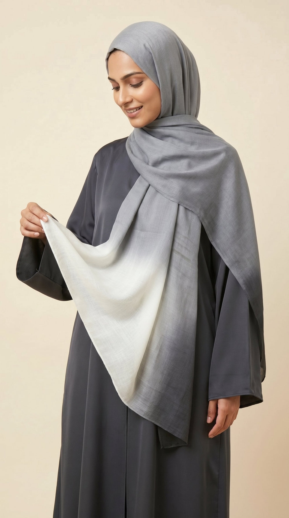Premium Ombre Modal Hijab | Ash Grey