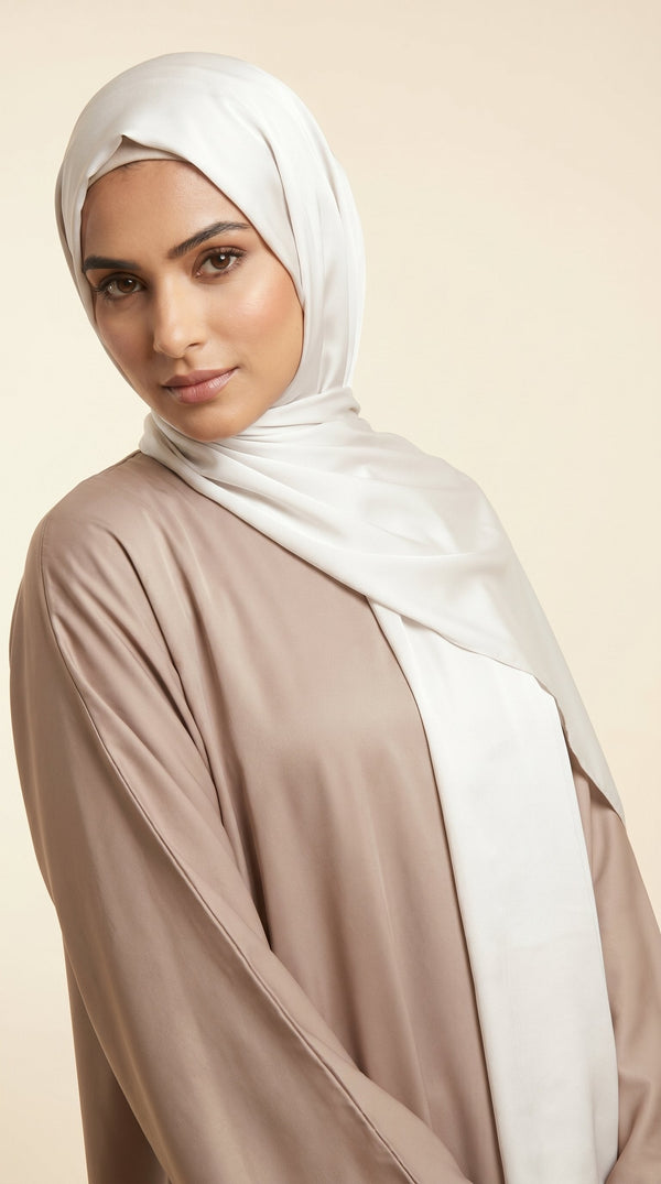 Premium Satin Hijab | Pearl White
