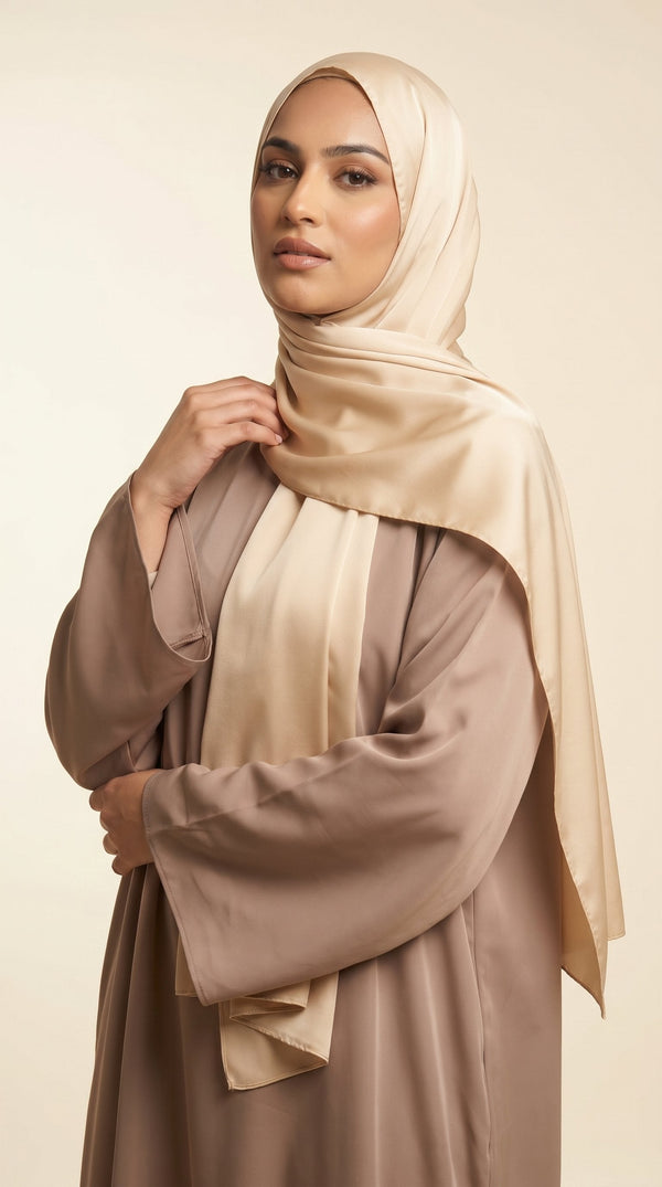Premium Satin Hijab | Sand Gold
