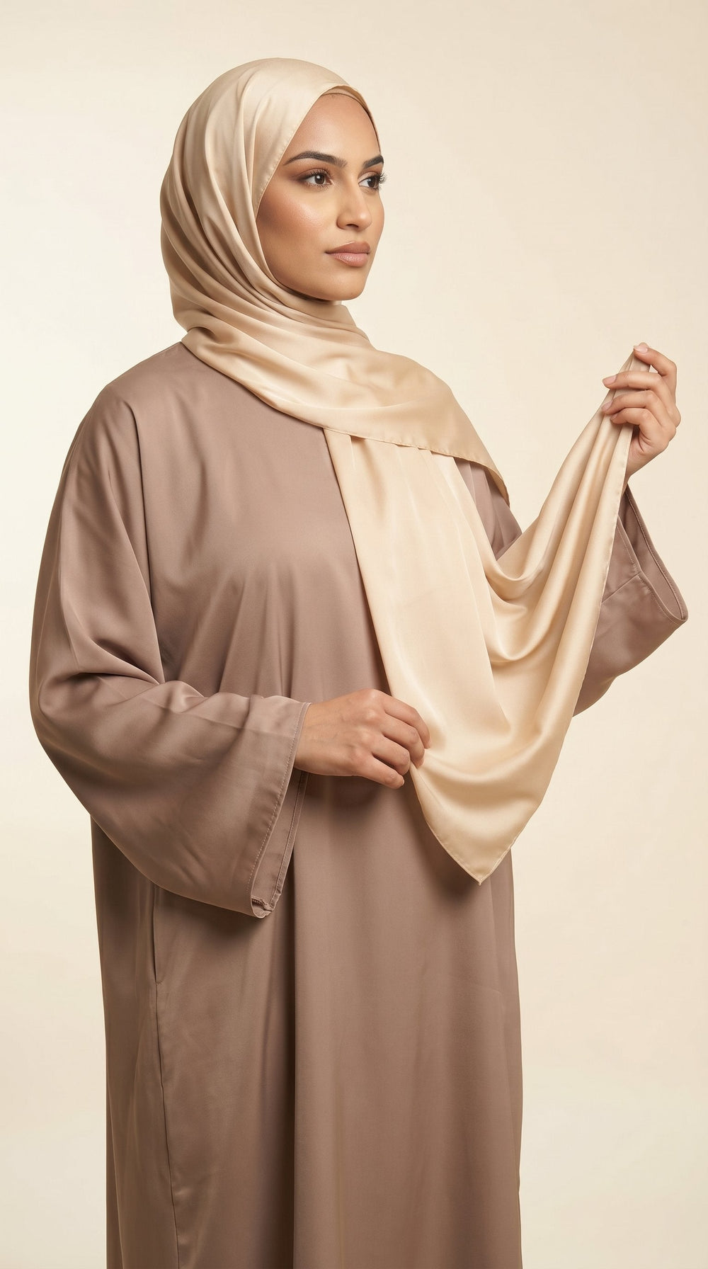 Premium Satin Hijab | Sand Gold