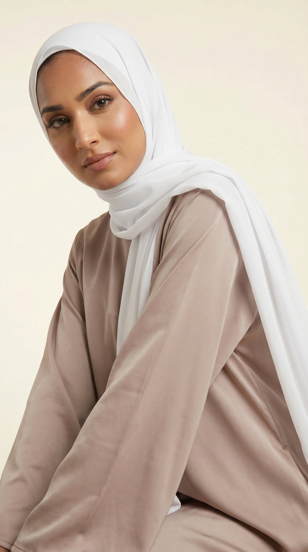 Premium Soft Chiffon Hijab | Pure White