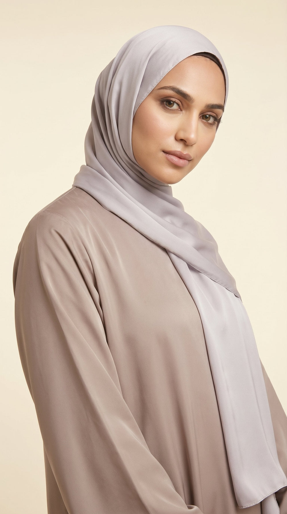 Premium Satin Hijab | Silver Mist