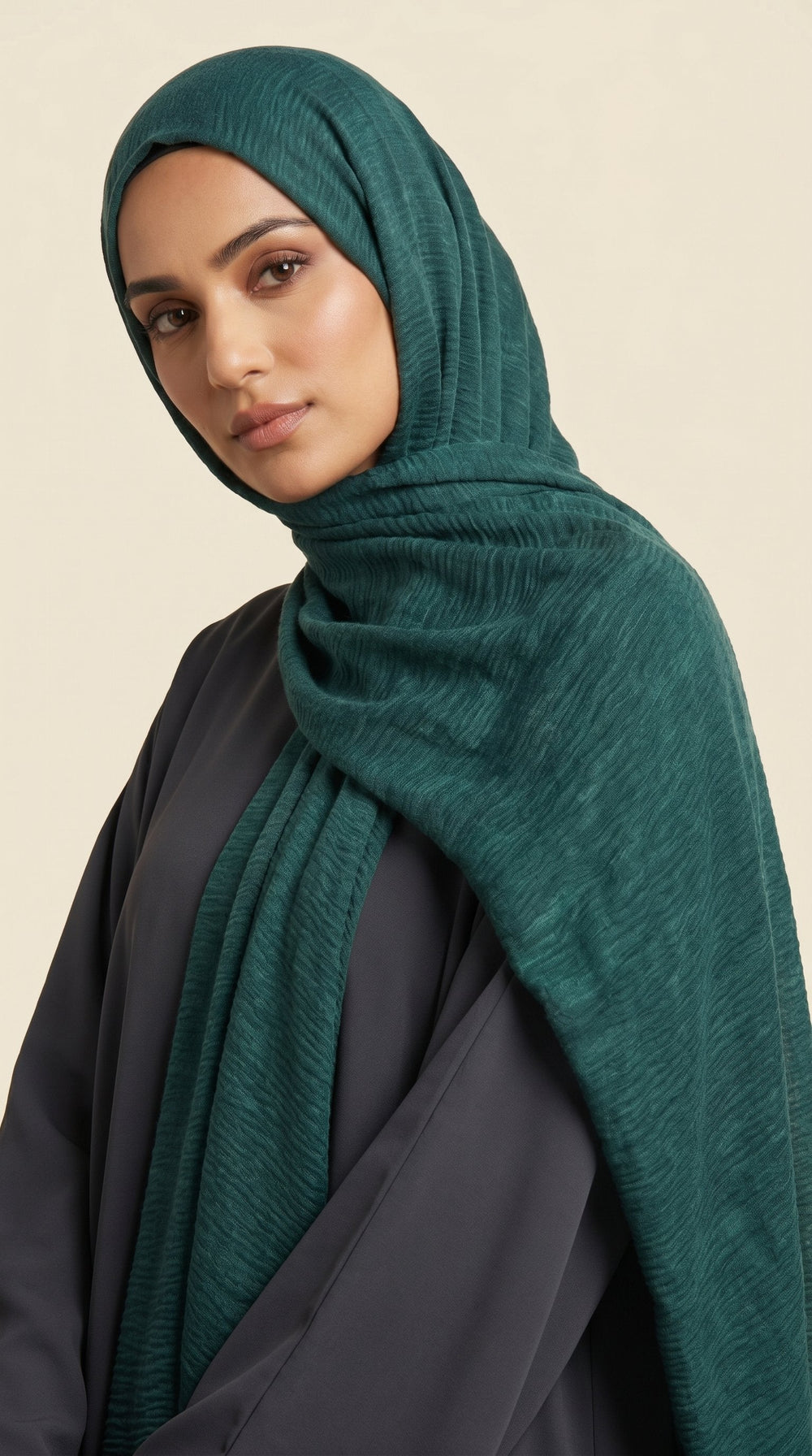 Premium Crinkle Modal Hijab | Sand Beige