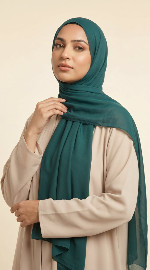 Premium Modal Rayon Hijab | Emerald Teal