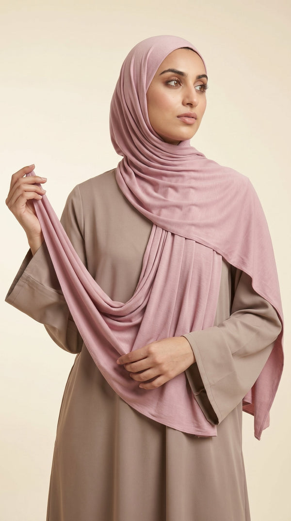 Premium Bamboo Jersey Hijab | Dusty Rose
