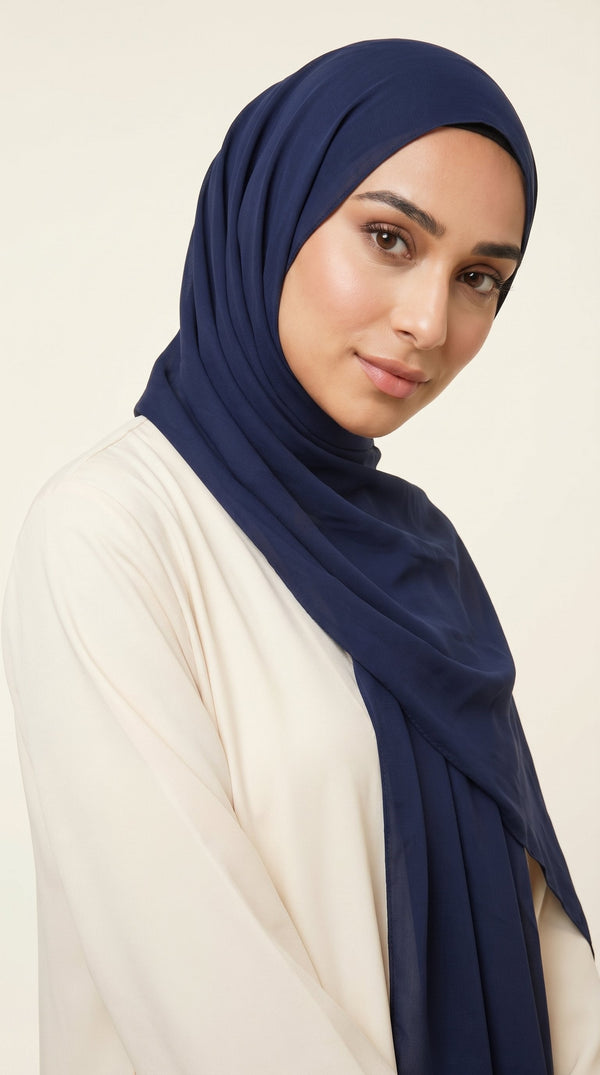Premium Modal Rayon Hijab | Deep Navy