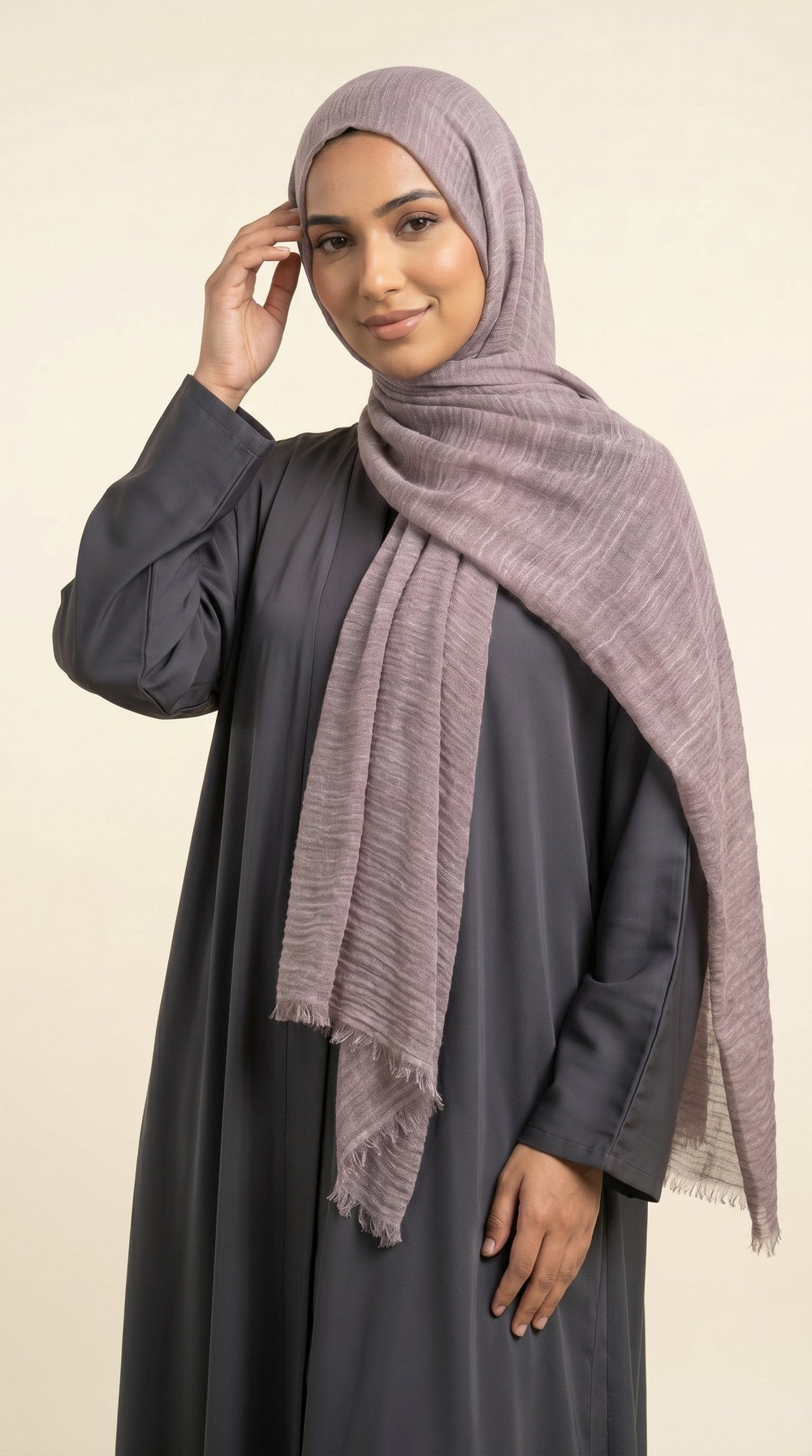 Premium Crinkle Modal Hijab | Dusty Lilac